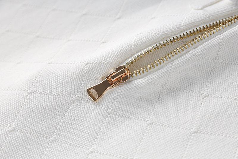 Elise White Fringe Trim Knit Mini Dress - ALLARA