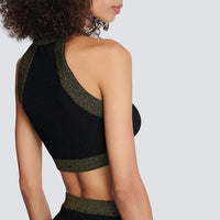 Eloise Black Knit Crop Top - ALLARA