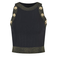 Eloise Black Knit Crop Top - ALLARA