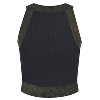 Eloise Black Knit Crop Top - ALLARA