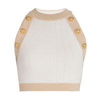 Eloise White Knit Crop Top - ALLARA