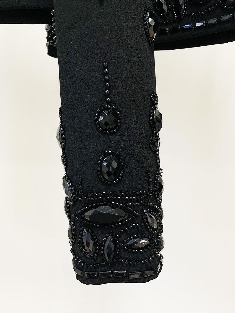 Emery White Crystal Long Sleeve Top and Skirt Two Piece Set - ALLARA