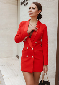 Esther Red Blazer Mini Dress - ALLARA