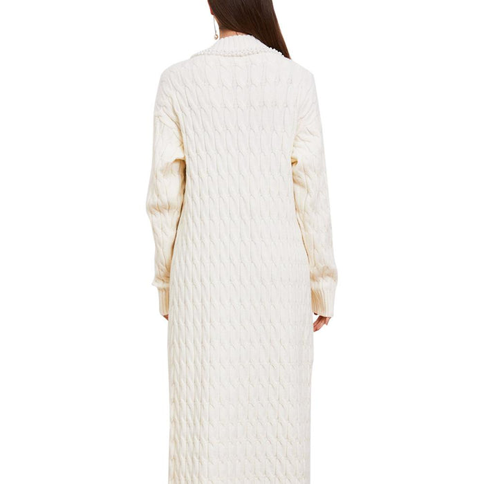 Evangeline Pearl Trimmed Knit Maxi Cardigan - ALLARA