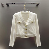 Felicity White Knit Cardigan - ALLARA