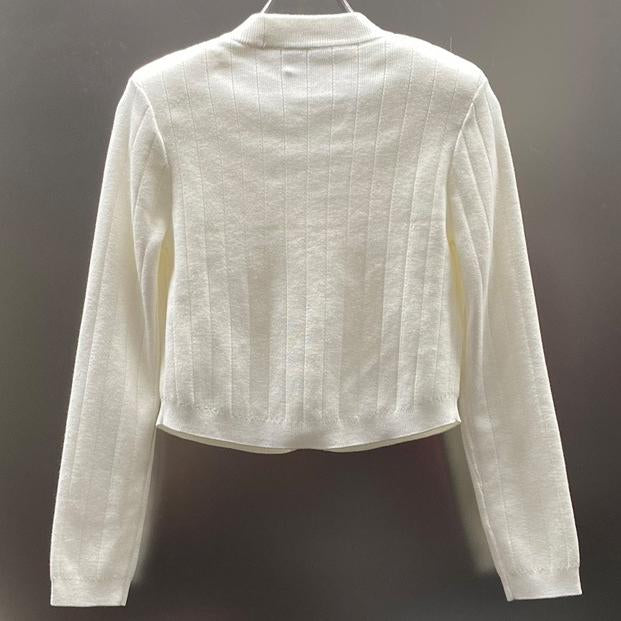 Felicity White Knit Cardigan - ALLARA