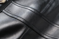 Giselle Black High Waisted Faux Leather Mini Skirt - ALLARA