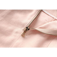 Grace Pink High Waist Denim Skirt - ALLARA