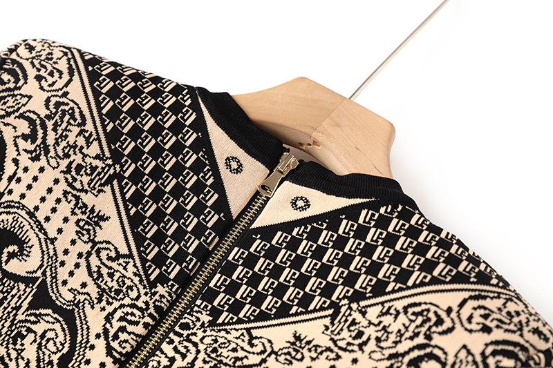 Gracelyn Black Pattern Long Sleeve Mini Dress - ALLARA