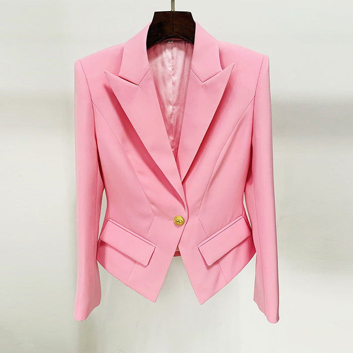 Greta Pink Single Button Blazer - ALLARA