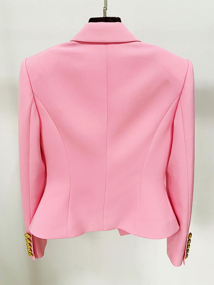 Greta Pink Single Button Blazer - ALLARA