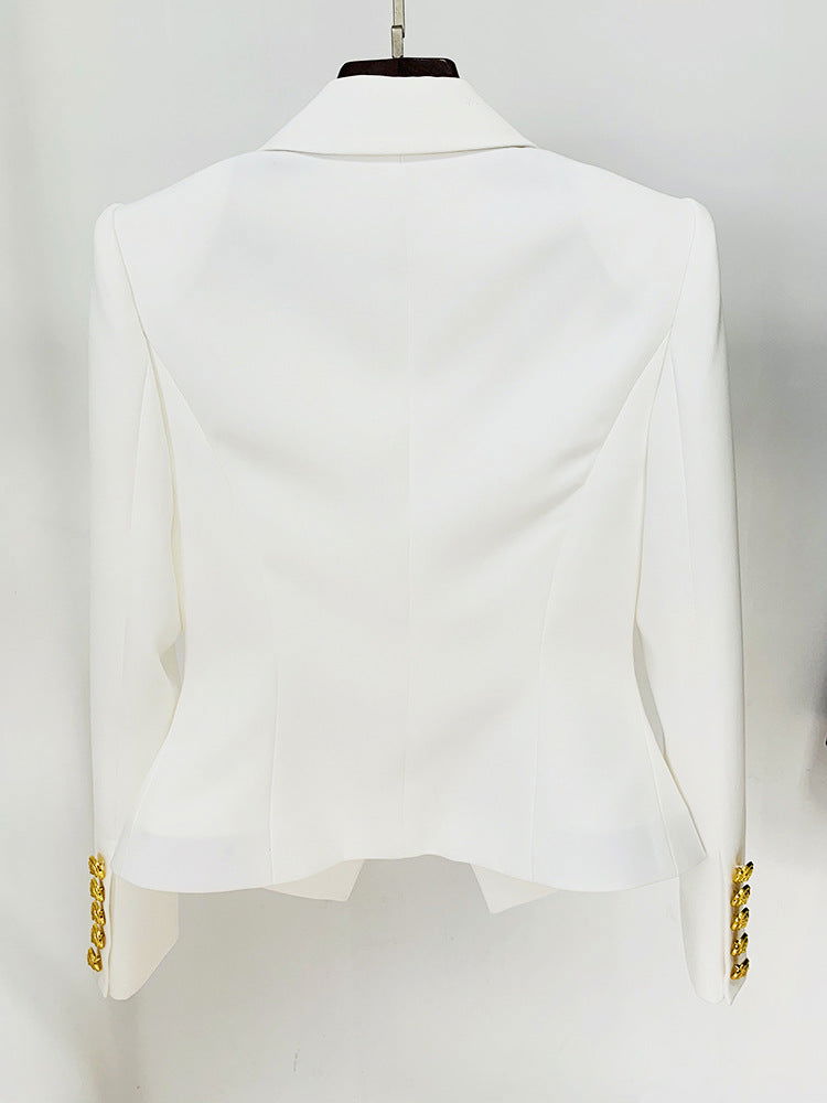 Greta White Single Button Blazer - ALLARA