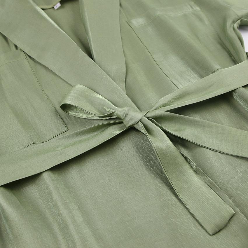 Heather Purple Belted Shirt and Pant Two Piece Set - ALLARA