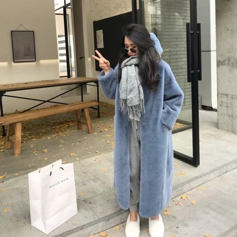 Anchorage Long Hooded Faux Fur Coat