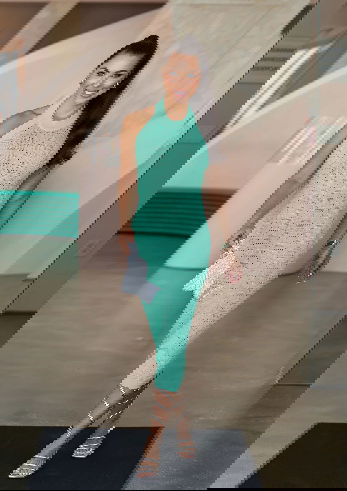 Ingrid Halter Neck Sleeveless Knit Midi Dress