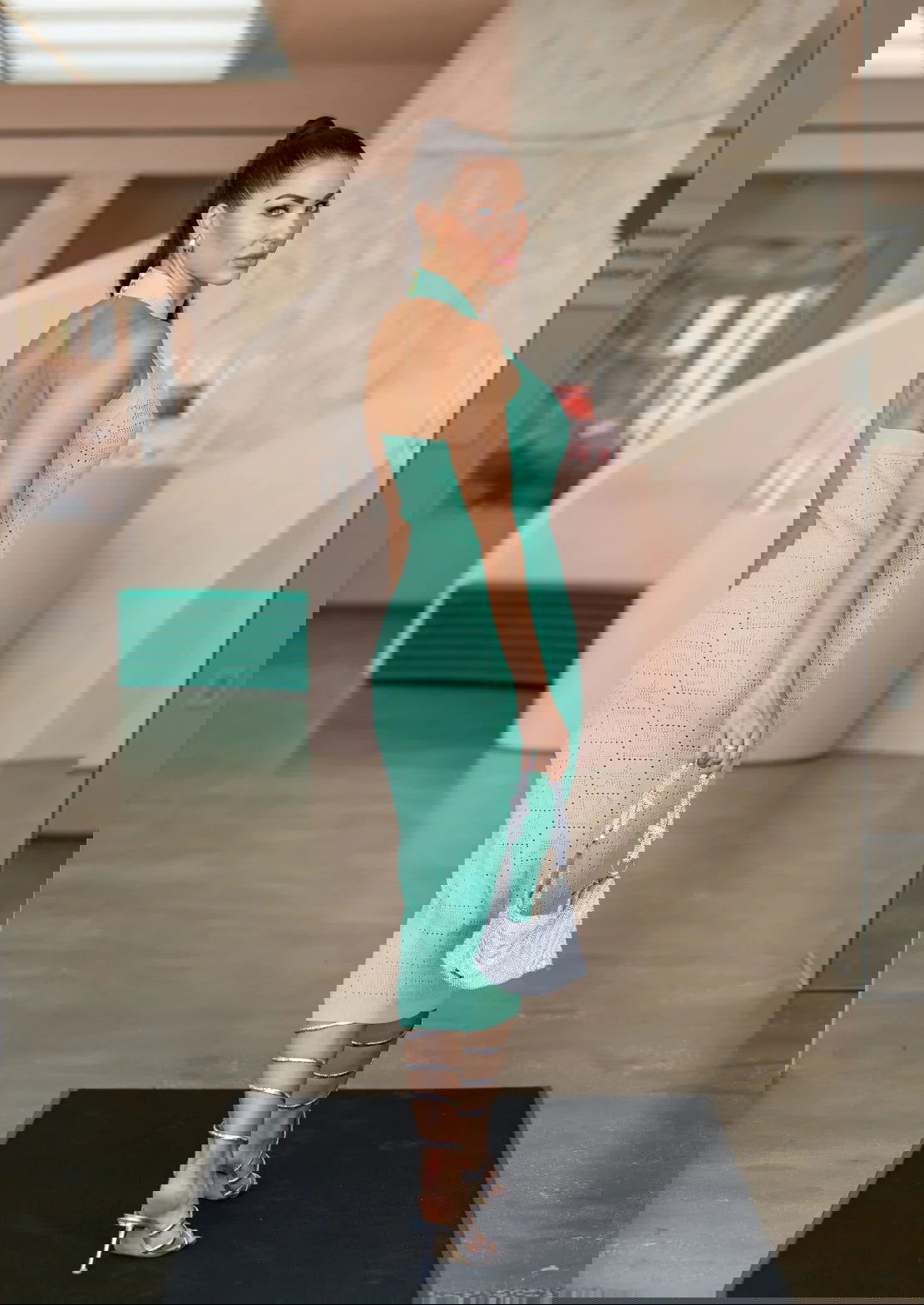 Ingrid Halter Neck Sleeveless Knit Midi Dress