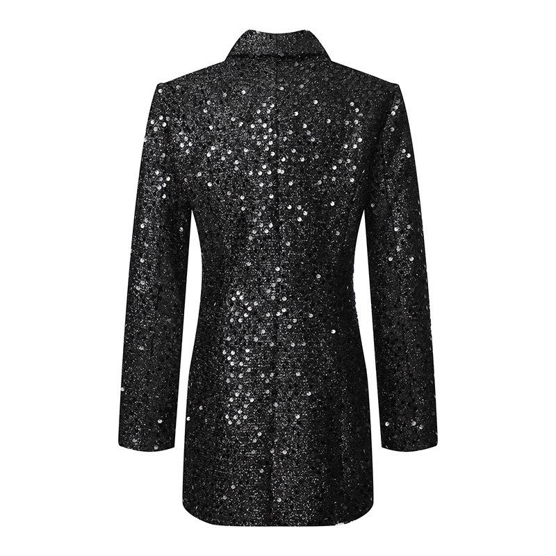 Isla Black Sequin Blazer Mini Dress - ALLARA