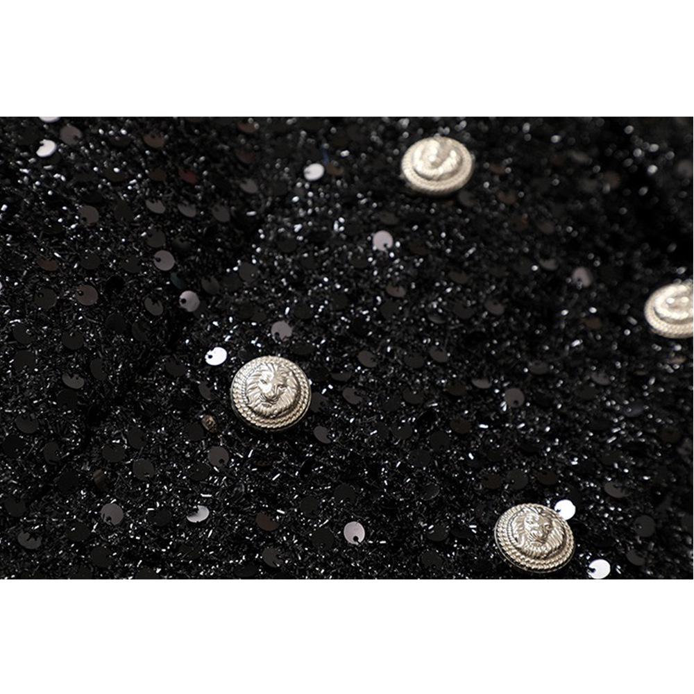 Isla Black Sequin Blazer Mini Dress - ALLARA