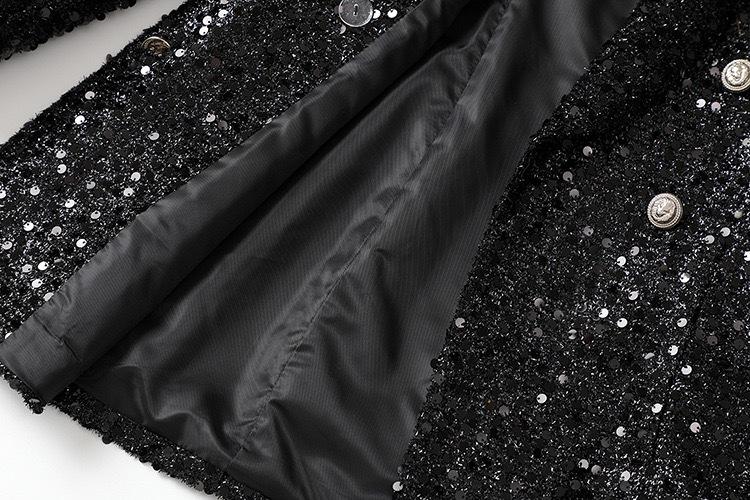 Isla Black Sequin Blazer Mini Dress - ALLARA