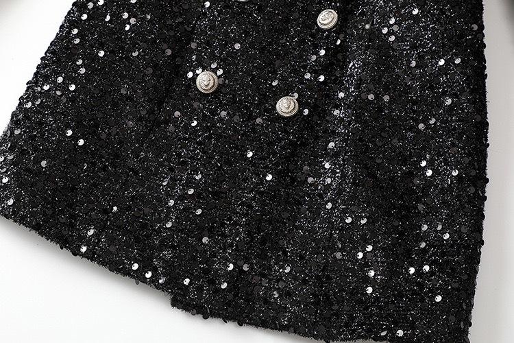 Isla Black Sequin Blazer Mini Dress - ALLARA