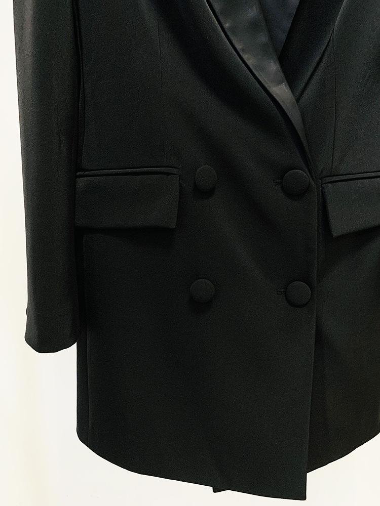 Jade Black Rhinestone Mini Blazer Dress - ALLARA