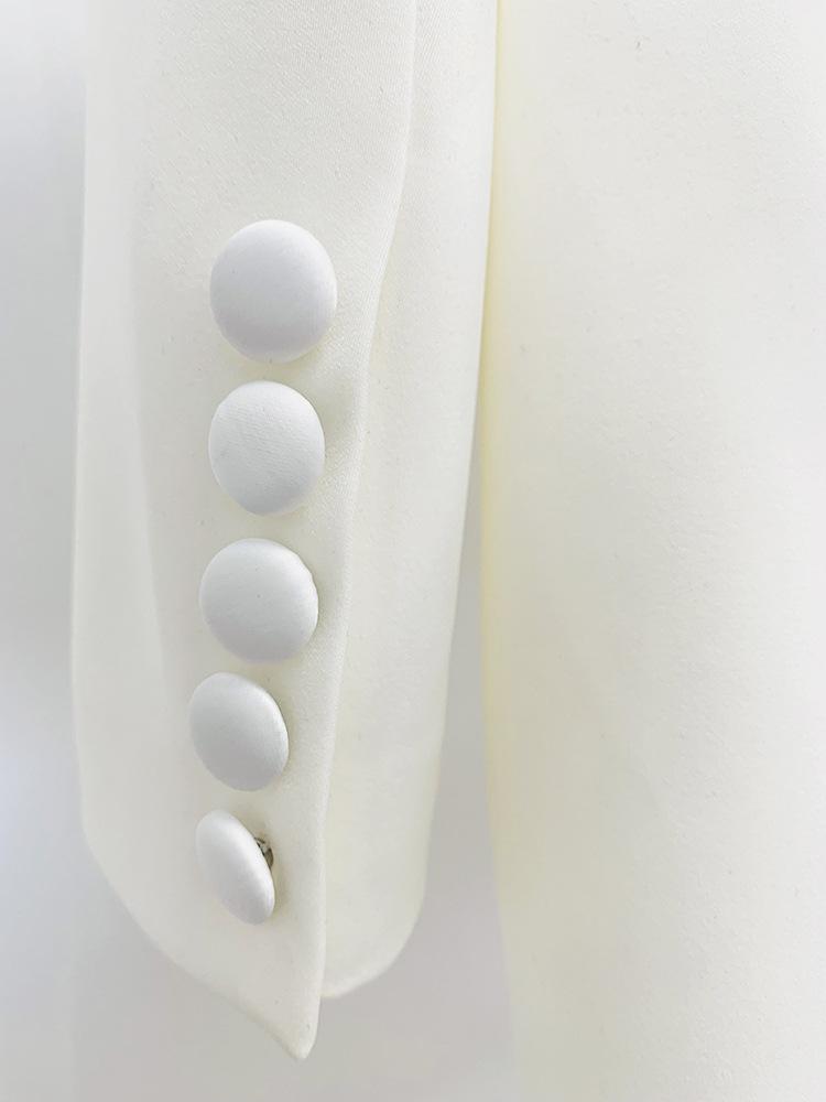 Jade White Rhinestone Mini Blazer Dress - ALLARA