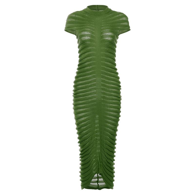 Jessenia Green Ruched Women Dress - ALLARA