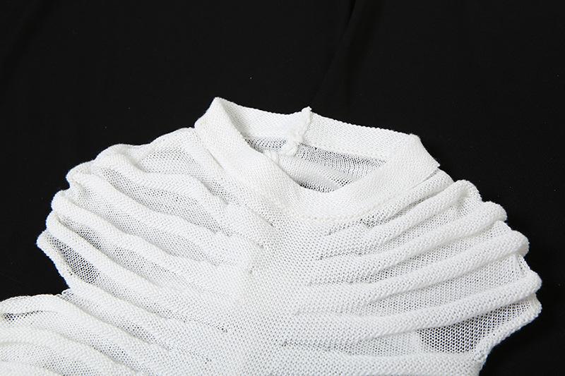 Jessenia White Ruched Long Knit Dress - ALLARA