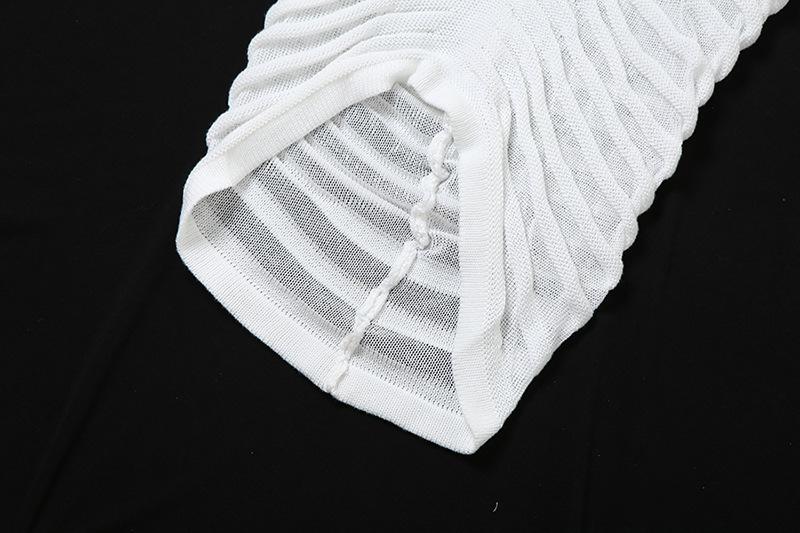 Jessenia White Ruched Long Knit Dress - ALLARA