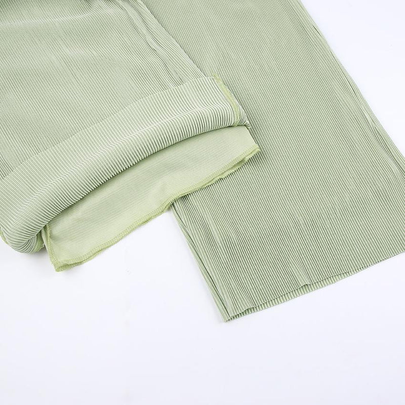 Jessie Green Blouse and Wide Leg Pant Two Piece Set - ALLARA