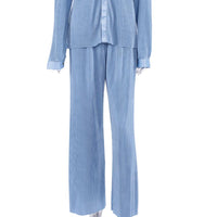 Jessie Purple Blouse and Wide Leg Pant Two Piece Set - ALLARA