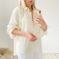 Jessie White Blouse and Wide Leg Pant Two Piece Set - ALLARA