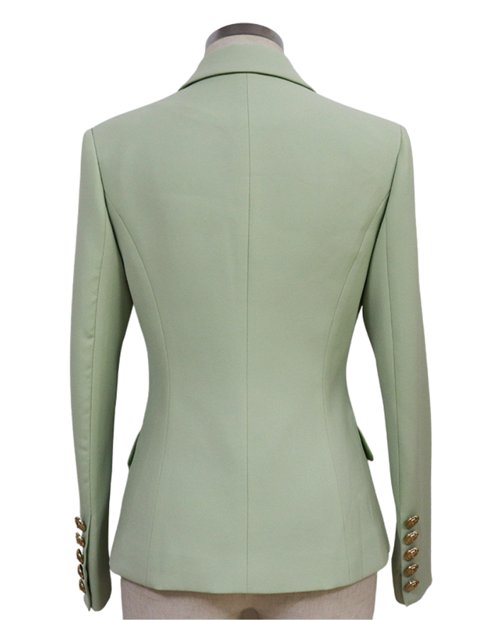 Jodie Light Green Double Breasted Blazer - ALLARA