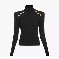 Jolene Black Knit Turtleneck - ALLARA