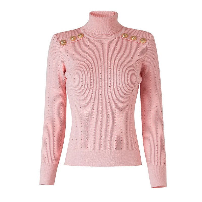 Jolene Pink Knit Turtleneck - ALLARA