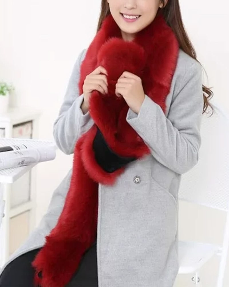 KYIV Long Faux Fur Scarf - ALLARA