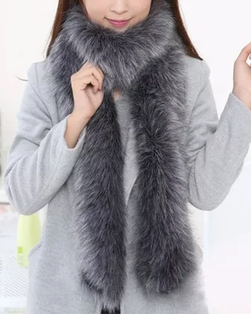 KYIV Long Faux Fur Scarf - ALLARA