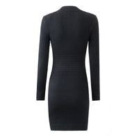 Kayla Black Knit Bodycon Dress - ALLARA