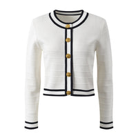 Kendall Contrasting Color Button Up Cardigan - ALLARA