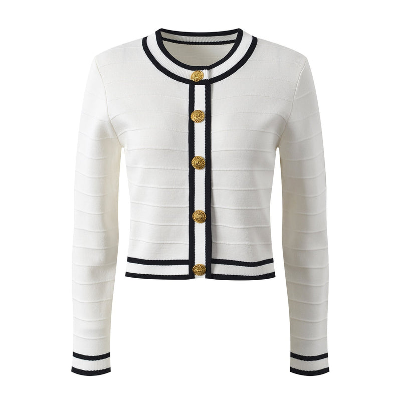 Kendall Contrasting Color Button Up Cardigan - ALLARA