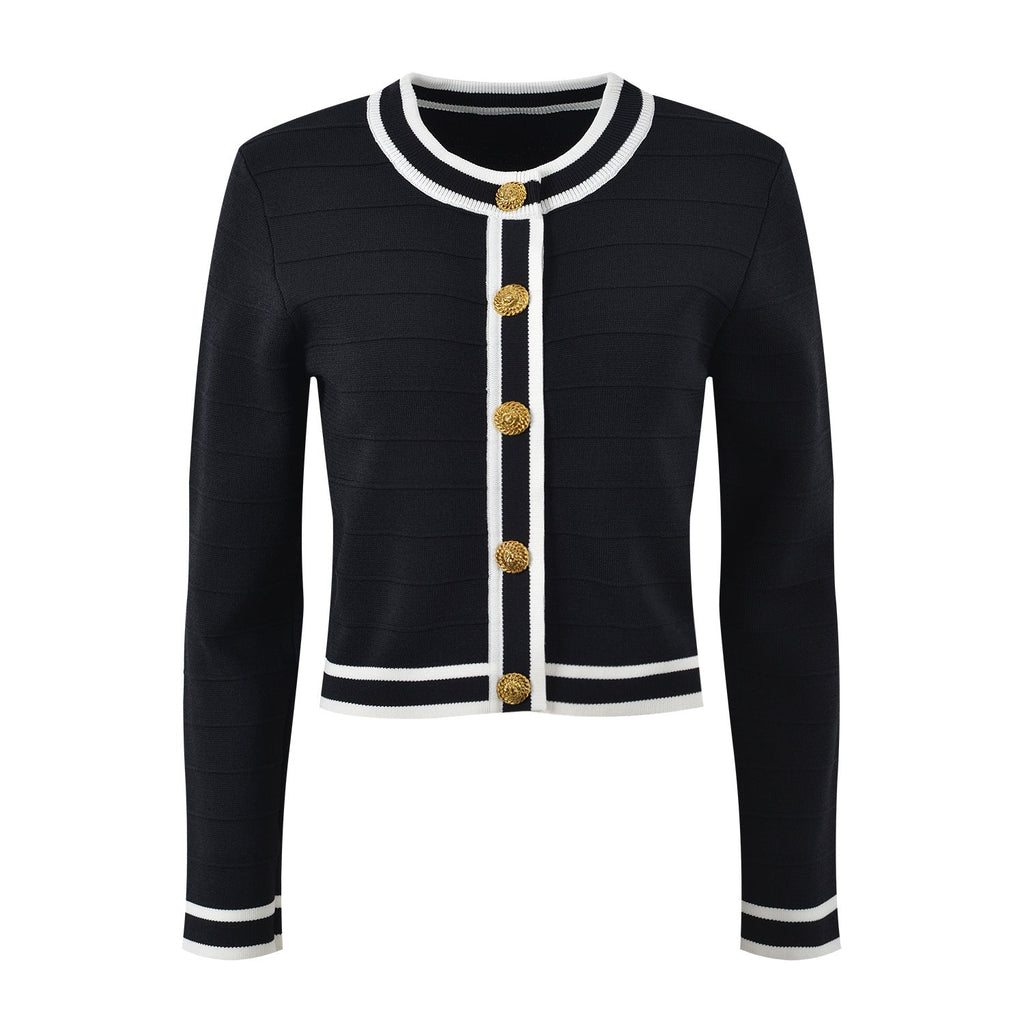 Kendall Contrasting Color Button Up Cardigan - ALLARA