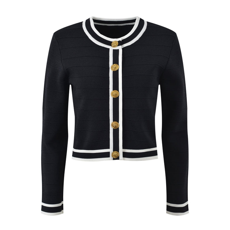 Kendall Contrasting Color Button Up Cardigan - ALLARA