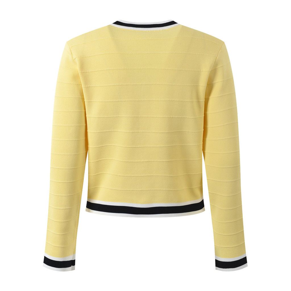 Kendall Contrasting Color Button Up Cardigan - ALLARA