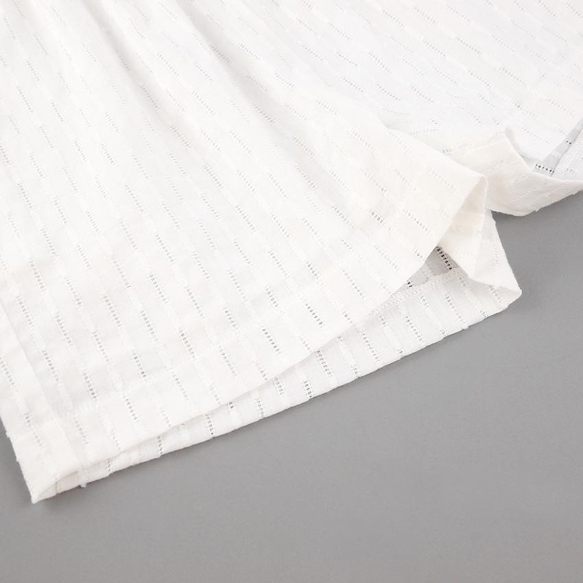 Lavinia White Puff Sleeve Shirt and Shorts Two Piece Set - ALLARA