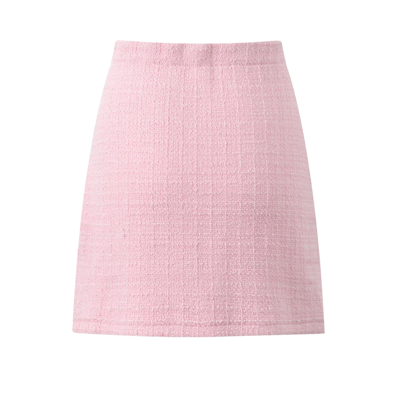 Lenora High Waist Tweed Crystal Button Up Skirt - ALLARA