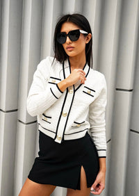 Lucia White Knit Cardigan - ALLARA