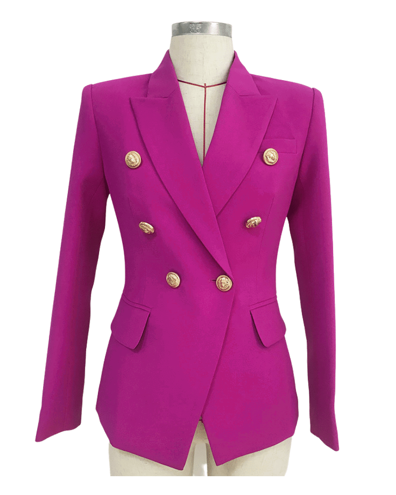 Lucille Purple Double Breasted Blazer - ALLARA