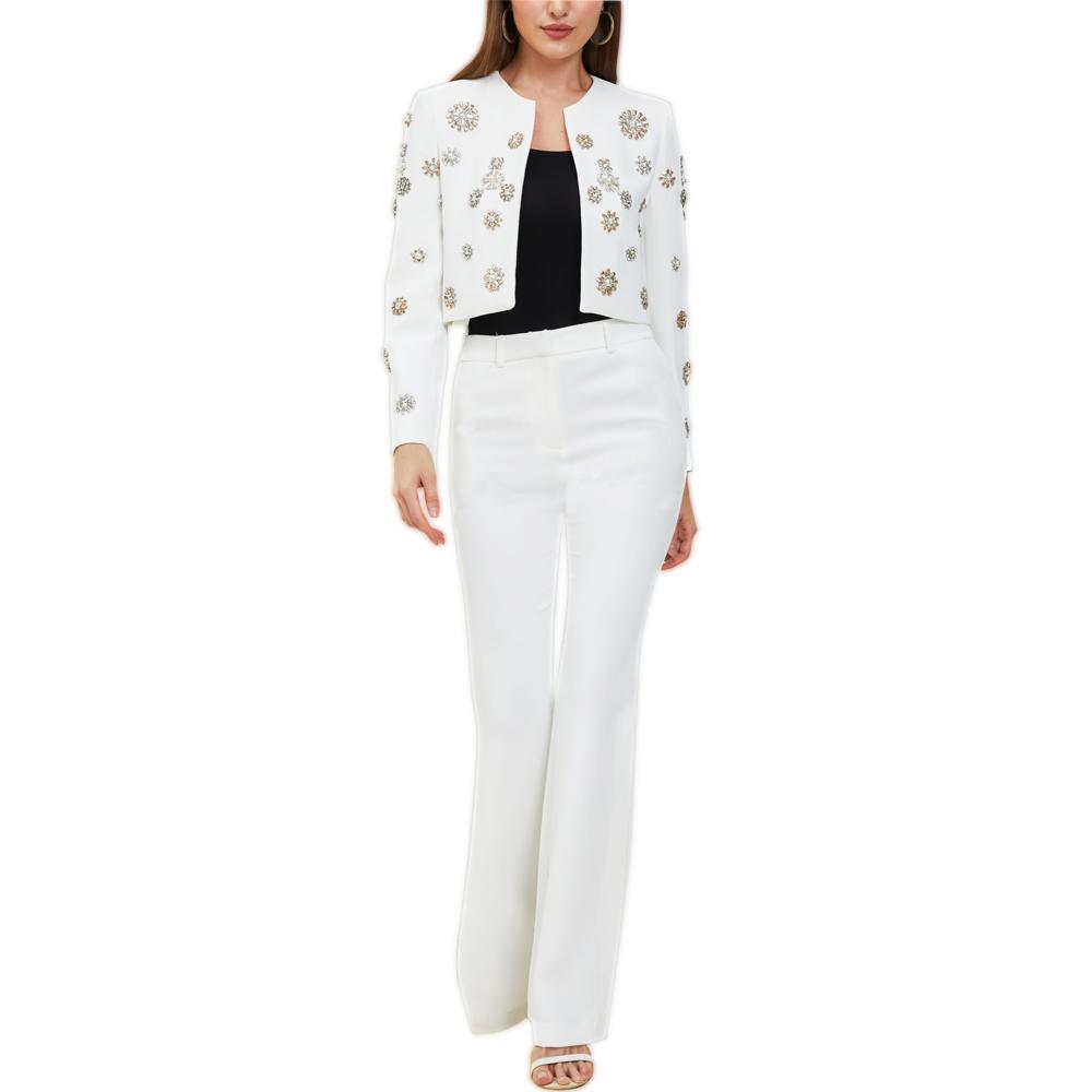 Margot White Crystal Blazer & Pant Two Piece Set - ALLARA