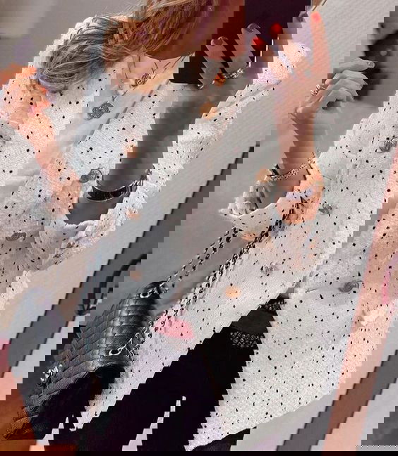 Marisol White Plaid Tweed Blazer - ALLARA