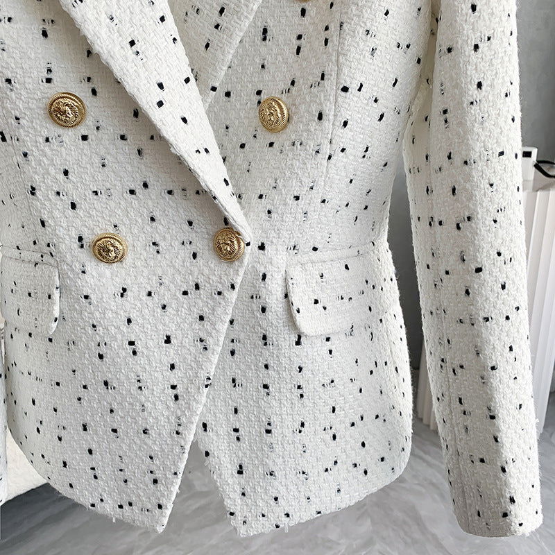 Marisol White Plaid Tweed Blazer - ALLARA